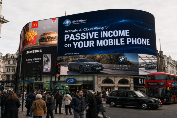 SHRMiner Lights Up London's Piccadilly Circus, Propelling AI Cloud Mining Into The Mainstream Spotlight