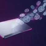 Credit card with holographic XRP coins emerging, representing Japan's crypto loyalty program integration