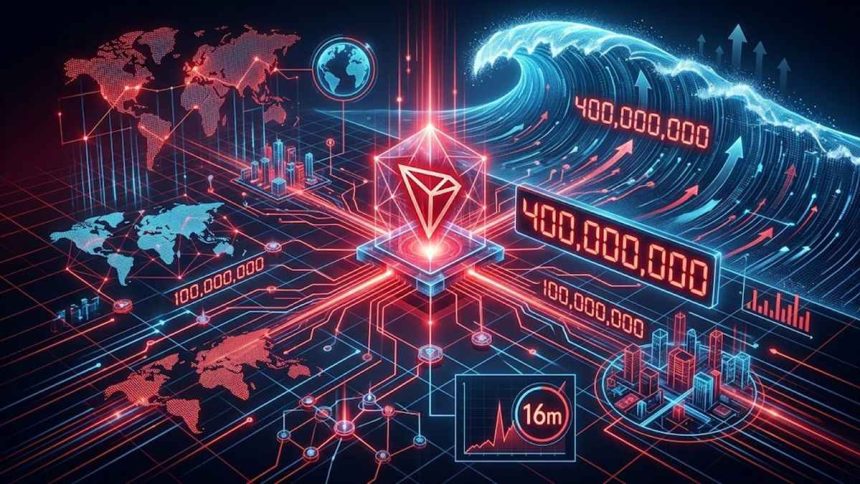 TRON Hits 400M Accounts After Adding Its Latest 100M in Just 16 Months